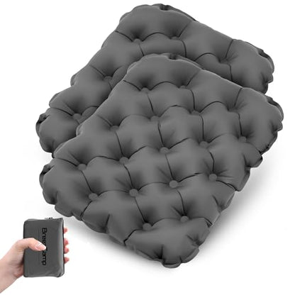 Inflatable Seat Cushion, Lightweight Stadium Seat Pad, Travel Air seat Cushion Anti-Slip for Airplane, Long Flights, Hiking, Climbing, Home and Camping, Compact Air Cushion - color: Gray(two Pack)
