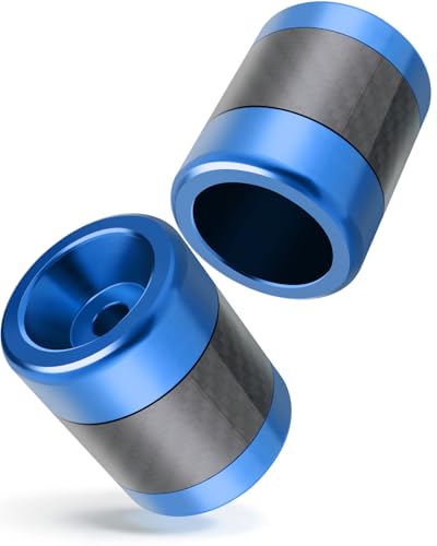 MoKitDora Motorcycle Frame Sliders Aluminum Alloy 3/8"-16 Thread for Harley 1.25" Saddlebag Guard Highway & Flat-out Crash Bar, Blue - color: Blue