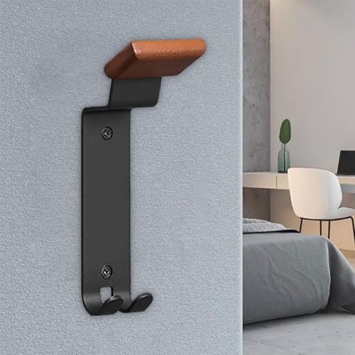 harayaa Helmet Holder Wall Mount Motorcycle Gear Rack Wooden Steel Organizer Heavy Duty Hanger Key Hook Display Suitable for Mudroom Locker Room Workshop, 7.5x5x25.5cm - size: 7.5x5x25.5cm