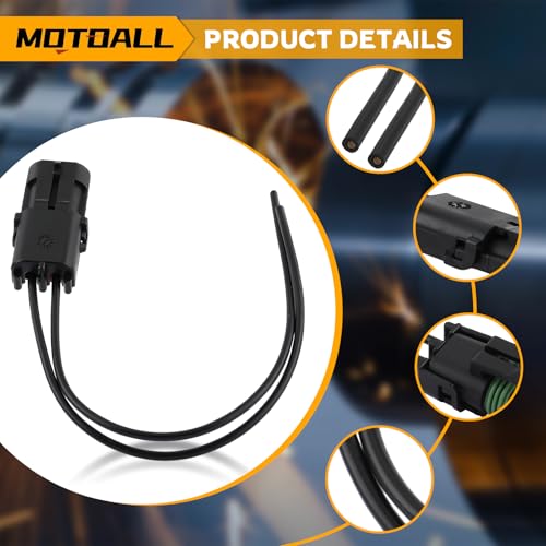 MOTOALL Weather Pack 2 Pin Connectors Male & Female Socket Wiring Harness Plug Wire Pigtail Loom 12-16 AWG 20Amp for Cars Trucks Motorcycle Boat Trailer Marine Jetski 12010973 & 12015792