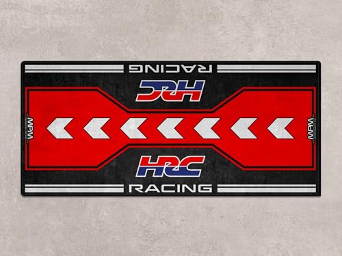 Parking Mat for HRC Racing Motorcycle Model, Display and Pit Mat, Washable Non-Slip Garage and Showroom Floor Mat, Rug, Carpet (Size 1 : 86.6 x 39.4/220 x 100 cm)
