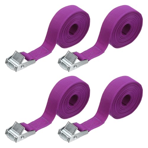 HARFINGTON 4pcs Straps Tie Downs 9.84 ft x 0.98" 551lb Safe Work Load Cargo Lashing Straps for Cargo Moving Trucks Luggage Motorcycle, Purple - color: Purple, size: 9.84ft x 0.98"