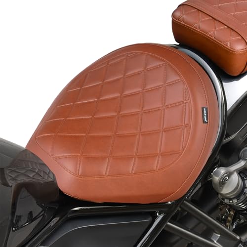Motorcycle Rider Comfort Seat Fit for CMX1100 Rebel 1100 2021 2022 2023 2024 2025 2026, Leather Front Driver Saddle Solo Cushion Pad, Brown Embossing - color: Front - Brown-B