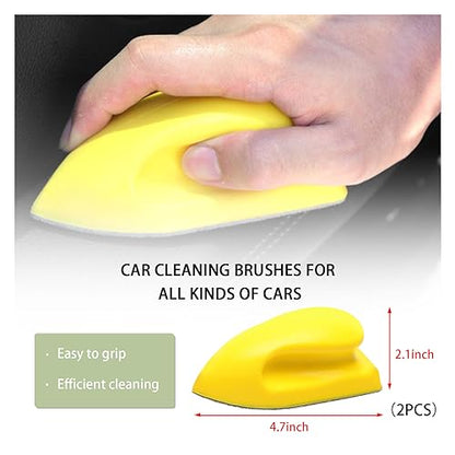 Ziciner 2PCS Nanometer Scratch-Free Car Interior Cleaning Brushes, Leather Car Seat Brusher with Easy Handle, for Vehicle Dashboand, Furniture Couch Boots Sofa, Leather Fabric