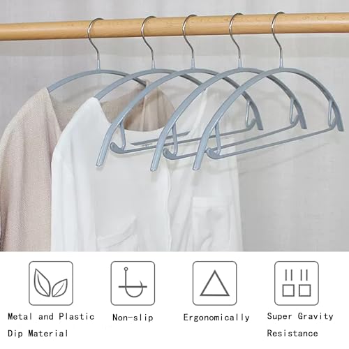 Premium PVC Coating Metal Hangers 20 Pack, Heavyduty, Non Slip Slimline, Suit Jacket T Shirt Hangers, Gold Hooks, Space Saving Clothes Hanger(Gray) - color: Gray