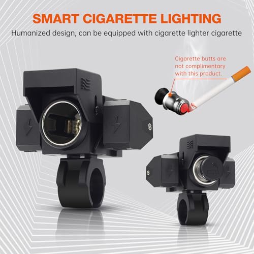 BlueFire Cigarette Lighter Socket Splitter, USB QC3.0 Type-C 30W PD Fast Car Charger, 12V/24V Car Charger Waterproof Adapter for Motorcycle RV Marine Boat Truck ATV