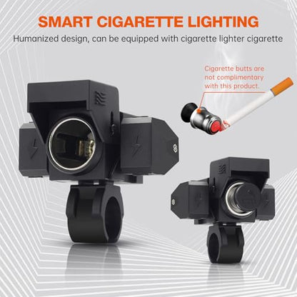 BlueFire Cigarette Lighter Socket Splitter, USB QC3.0 Type-C 30W PD Fast Car Charger, 12V/24V Car Charger Waterproof Adapter for Motorcycle RV Marine Boat Truck ATV