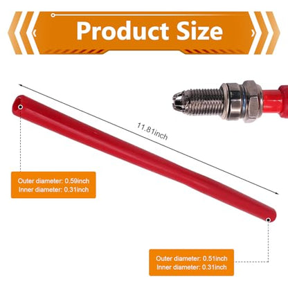 Universal Car Spark Plug Socket, Flexible Rubber Spark Plug Puller with Double-ended Sleeve, Reusable Removal & Installation Stick, Portable Tool for Cars Motorcycles (Red)