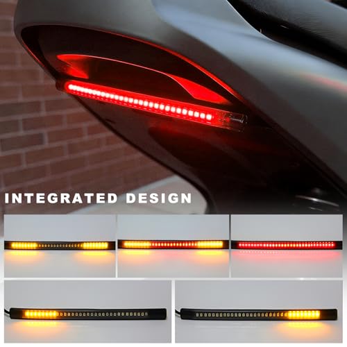 Car LED Light Strip, 8 Inch Flexible Lights Bar 12V Tail Brake Stop Turn Signal Lamp, Waterproof 32LED 2835 SMD Light Strip Dual Color Indicator Lamp for Car Motorcycle ATV