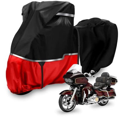 420D Waterproof Motorcycle Cover with Side Top Box Compatible with Touring Models Harley Davidson Road Glide Limited/Road King/Ultra Limited for Snow Rain Dust Protection All Weather Protection - size: Touring Limited with Trunk