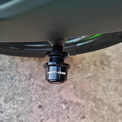 MOWOK Fit For YAMAHA MT03 MT-03 2015 2016 2017 2018 2019 2020 2021 2022 2023 2024 2025 2026 Motorcycle Accessories 6MM Swingarm Spools Slider M6 Stand Screws (Black) - color: Black