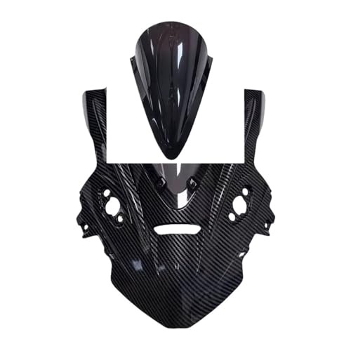 Motorcycle Windshield for 675SR CF675SR CF 675SR-R Motorcycle Double Bubble Windscreen Screen Windshield Wind Deflectors Accessories - color: Glossy Carbon Black
