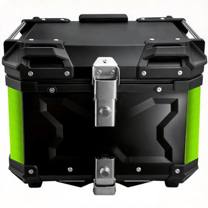 Motorcycle Top Case 45L Aluminum Alloy Motorbike Tail Box with Waterproof Lid & Anti-Shock Detachable Suitable for Stowing Helmets and Luggage