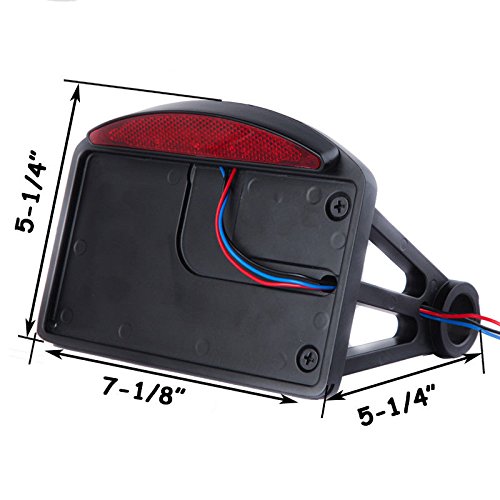 Motorcycle LED License Plate Mount Holder bracket with Tail Light Brake lights for harley Bobber Chopper - color: Black#1