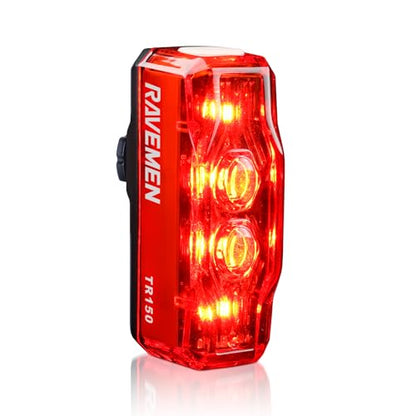 RAVEMEN TR150/TR250 Bike Tail Light, 280° Visible Bike Rear Light with Brake Detection and Auto On Off Feature, 3 Mounting Options - style: Tr150