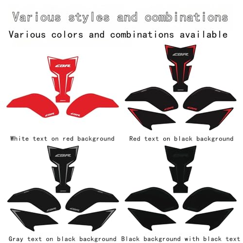 Tank Pad Sticker For CBR400R CBR500R Thermal Insulation, Damage Prevention, Coating Protection,The Fuel Tank Pad, CBR400R Accessories,CBR500R Accessories (Red text on black background D) - color: Red text on black background D