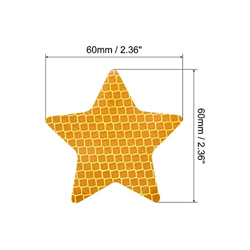 PATIKIL Reflective Stickers, 30 Pack 2.36 x 2.36 Inch Waterproof Adhesive High Visibility Night Caution Warning Star Shape Safety Tape Reflector for Trucks Trailers Cars, Yellow - color: Yellow