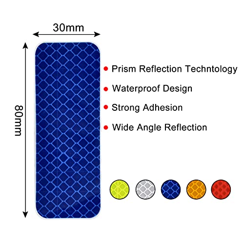 25 Pcs Warning Reflective Stickers Assortment Outdoor Waterproof Reflective Tape Safety Reflective Stickers 1.2x3.25Inch Driveway Reflectors Stickers Night Visibility Adhesive Stickers - size: 25Pcs