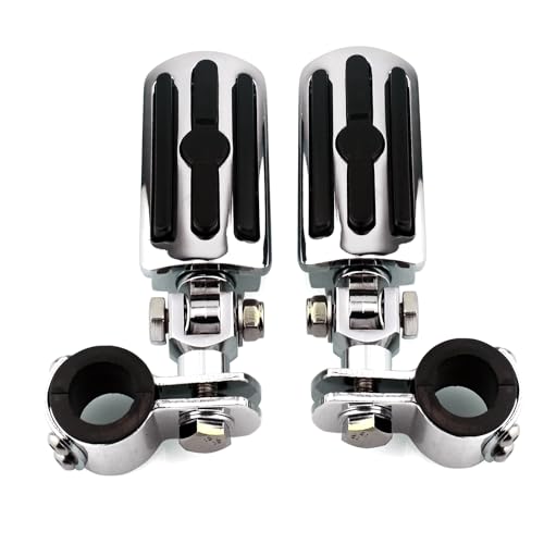 Motorcycle 32MM Highway Pegs Footrest with Mount Clamp Kit Fit for Harley Touring Road Glide Street Glide Electra Glide Road King Yamaha Suzuki Kawasaki - color: Style #3 Chrome