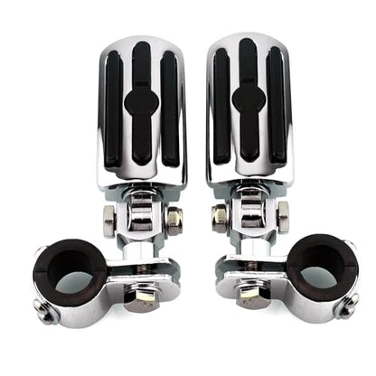 Motorcycle 32MM Highway Pegs Footrest with Mount Clamp Kit Fit for Harley Touring Road Glide Street Glide Electra Glide Road King Yamaha Suzuki Kawasaki - color: Style #3 Chrome