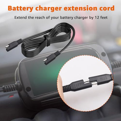 12Ft SAE Cable Replacement for Battery Tender Extension Cable - Compatible with Battery Tender Chargers Quick Connect Plugs for Motorcycles, Cars, ATVs, and More (081-0148-12)（3PCS - size: 3