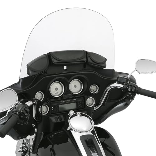 Daniel Smart Motorcycle Windshield Bag for Harley Touring 1996-2013, 3-Pocket Windscreen Bag Compatible with Electra Glide, Street Glide FLHX FLH, Trike Models (3-Pockets) - style: 3-pockets