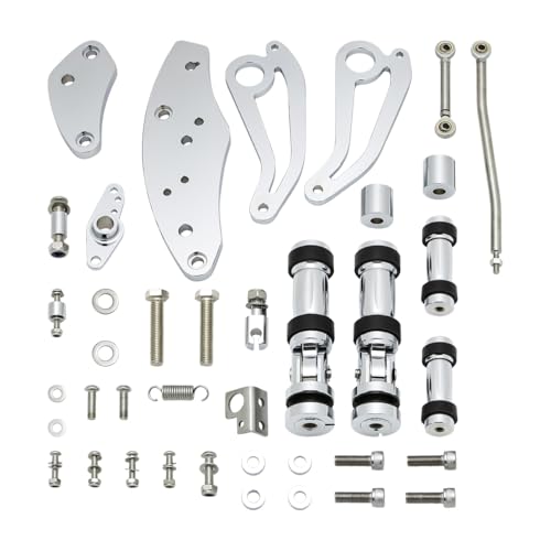 CNC Chrome 2.17" Forward Controls Foot Pegs Footrests Shift Levers Linkages Kits Compatible with 1995-2006 Kawasaki Vulcan 800 VN800 A B Classic E Drifter - color: Chrome A, size: VN800