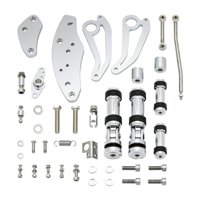 CNC Chrome 2.17" Forward Controls Foot Pegs Footrests Shift Levers Linkages Kits Compatible with 1995-2006 Kawasaki Vulcan 800 VN800 A B Classic E Drifter - color: Chrome A, size: VN800