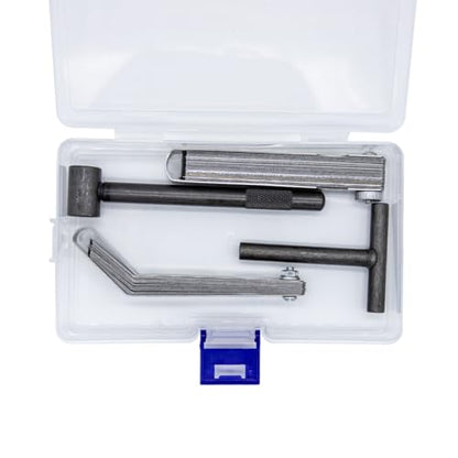 Motorcycle Engine Valve Adjustment Tool Kit Screw Adjusting, 1pc Square Hole Wrench, 1pc Hexagonal Hole Wrench, 1pc Straight Feeler Gauge and 1pc Offset Feeler Gauge