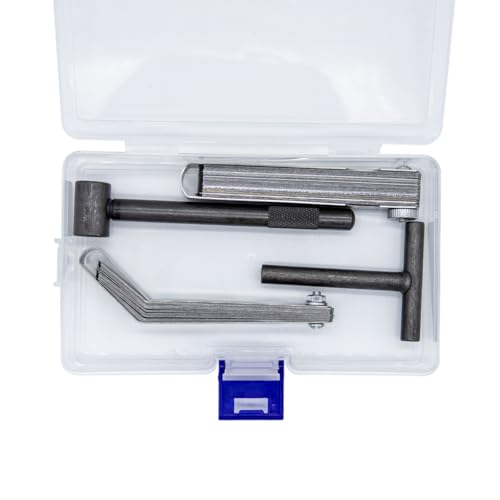 Motorcycle Engine Valve Adjustment Tool Kit Screw Adjusting, 1pc Square Hole Wrench, 1pc Hexagonal Hole Wrench, 1pc Straight Feeler Gauge and 1pc Offset Feeler Gauge