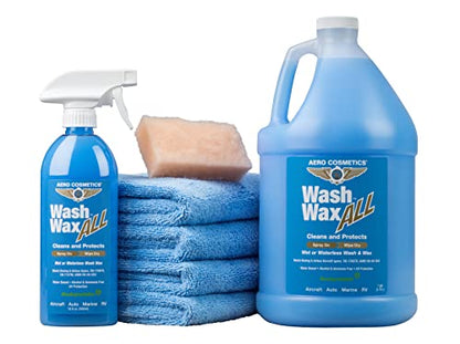 Waterless Car Wash Wax and Clay Kit Aircraft Quality Wax, Clay Pad Remove Overspray, Tree Sap and More