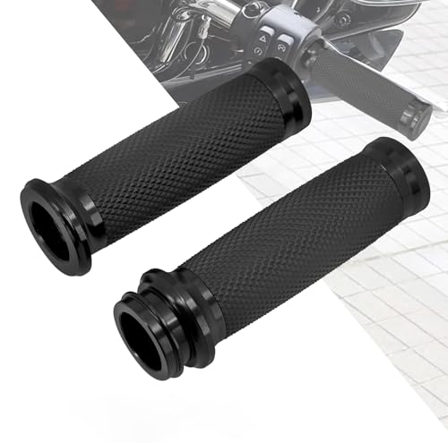 1" Electronic Throttle Defiance Handlebar Grips 25mm Hand Grips Fit for Harley Touring Street Glide Road King Road Glide Electra Glide - color: #2 Black