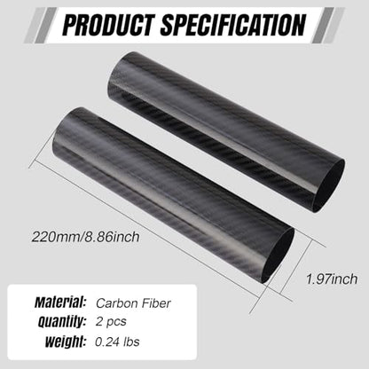 Motorcycle Fork Boots - Carbon Fiber Shock Guard Protector, 220mm Universal Fit for Dirt Bike & Street Motorcycles (2 PCS) - size: 190mm