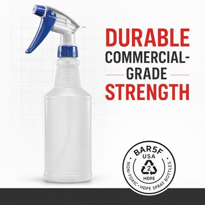 Bar5F Set of 4 Premium Empty 16 oz Spray Bottles, NBR Gasket - Superior Hydrocarbon Resistance - Ideal for Auto Detailing & Industrial Cleaning - size: Pack of 4