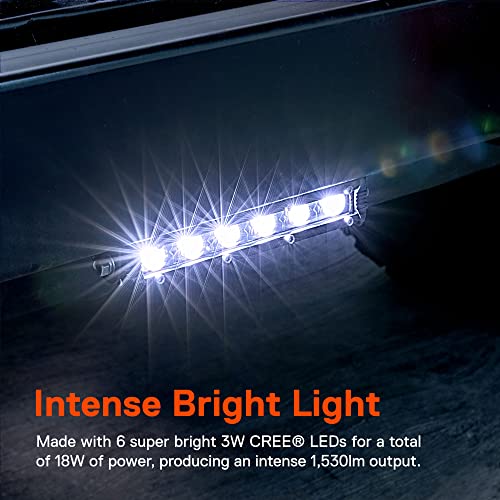 True Mods 2pc 7" Ultra-Slim Single Row Off Road LED Light Bar [1530lm] [18W] [IP68 Waterproof] [12V - 24V] Fog/Driving/Work Lights for Trucks ATV Cars - 30 Degrees Spot Light - color: Spot