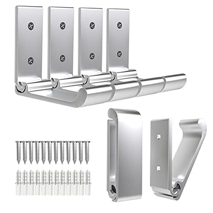 6Pcs 3'' Folding Coat Hooks Silver Foldable Hooks Aluminum Alloy Wall Hooks Headphones Holder Wall Mounted with 12pcs Screws Set for Hanging Coats, Bags, Hat, Towel, Keys - color: Silver