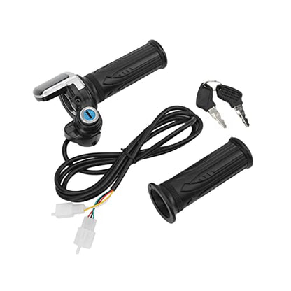 Throttle with Key Scooter Throttle Electric Bike Grip Lock Key Set with LED Indicator 48V Motorcycle Scooter Accelerator Handle Grips Ergonomic Design