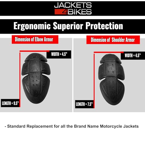 Jackets 4 Bikes Motorcycle Jacket Armor 4 PC CE Certified Level 1, Universal Fit, Shoulder Elbow 4PC Set Black - color: 4pc Black