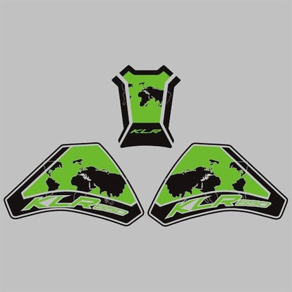 KLR650 Tank PAD Front Side Tank Pad Fuel Stickers Compatible with Klr650 2022-2025 3D Gel Tank Fuel Gip Decal KLR650 Sticker Pad(Green) - color: 144 Green