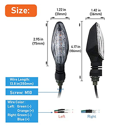 LED Turn Signal Light E-MARK Vehicle Inspection 2pcs set Motorbike Universal High brightness DC12V - color: Clear / 2pcs, size: Model 2
