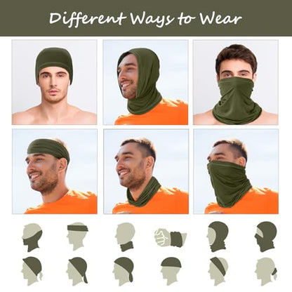 Geyoga 6 Pieces Summer UV Protection Cooling Neck Gaiter Face Clothing Neck Gaiter Mask Scarf Sunscreen Breathable Bandana - color: Dark Color