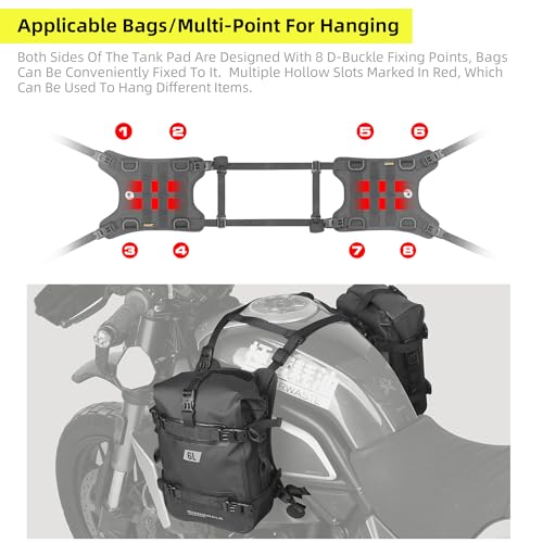 Rhinowalk Motorcycle Tail Bag Base, Universal Saddle Bag Mount - color: Black Saddle Mount, size: Fuel Tank Double Saddle
