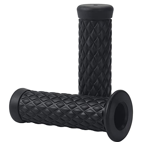 Motorcycle Grips Non Slip Rubber Bar End Thruster Grip 7/8" 22mm 24mm Motorcycle Comfort Hand Handlebar Grip Thruster Grip - color: Black, size: Bar End-7/8"&7/8"(22mm&22mm)