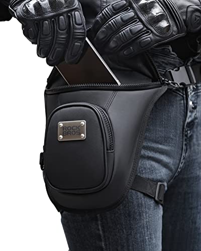 ROCKBROS Drop Leg Bag for Men Women - Motorcycle Thigh Bag with Removable Leg Harness for Hiking, Climbing, Cycling, Fishing, Riding, Travel