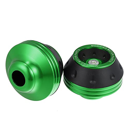 X AUTOHAUX Pair Motorcycle Wheel Front Fork Frame Sliders Falling Protector Green Universal - color: Green
