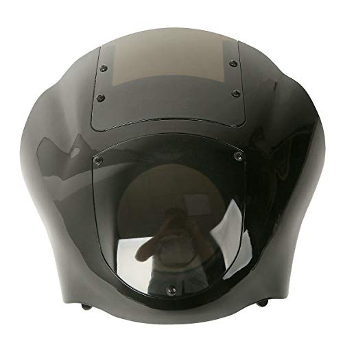 SLMOTO ABS Plastic Quarter Fairing Windshield for Harley Sportster XL 883 1200 N Iron XL883 Low XL1200L XLH883 Dyna Super Glide FXD Super Glide Sport FXDX Blacl Motorcycle Fairing - color: Black