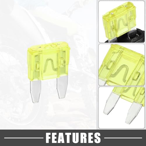 20A Mini Blade Stye Fuse 12 AWG Fuse Holder Waterproof 12 Gauge Fuse Holder Blade Style Inline Fuse Holder Metal Black
