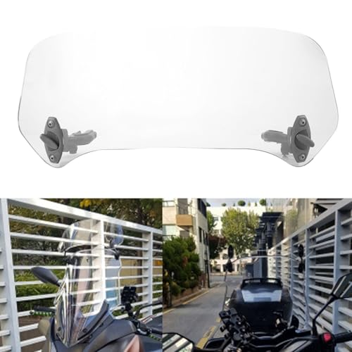 for Motorcycle Windshield Extension Clips Gorgeri Universal Windshield Windscreen, Motorcycle Modified Windscreen Windshield Spoiler Air Deflector(Transparent Small)
