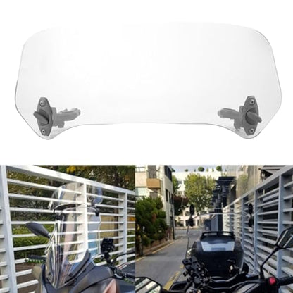 for Motorcycle Windshield Extension Clips Gorgeri Universal Windshield Windscreen, Motorcycle Modified Windscreen Windshield Spoiler Air Deflector(Transparent Small)