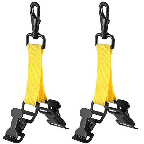 Yingzhao 2 Pieces Firefighter Glove Clip for Work Safety Glove Holder Strap Belt Clip for Work Firefighter Rescue - color: Fluorescent Yellow